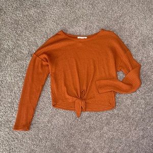 Burnt orange tie top